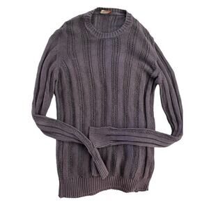 Corneliani Men Flax Cotton Crewneck Sweater Navy Italy Medium